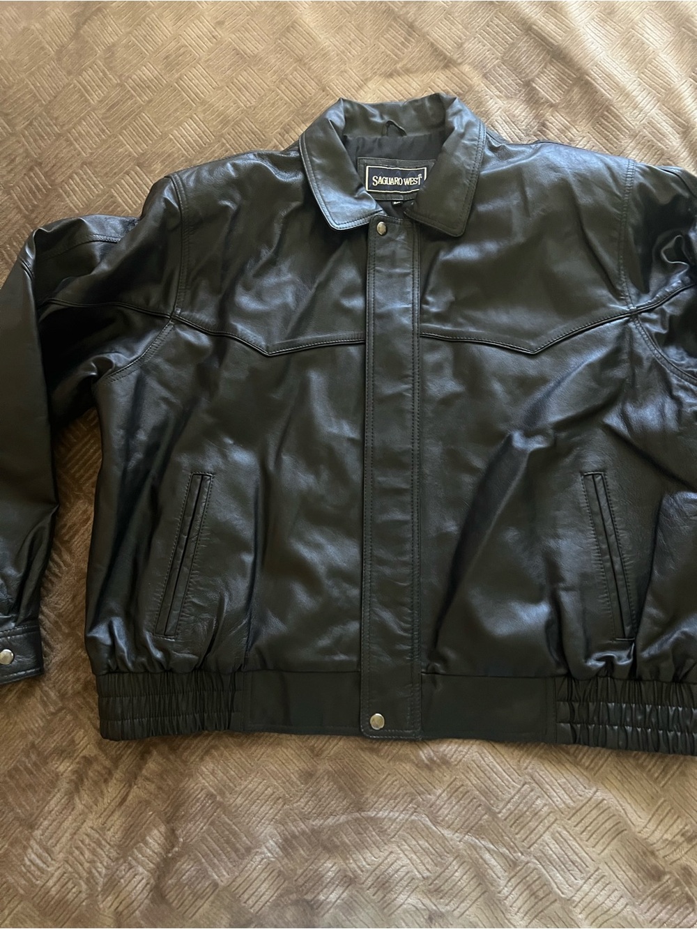 Black Leather Bomber Jacket